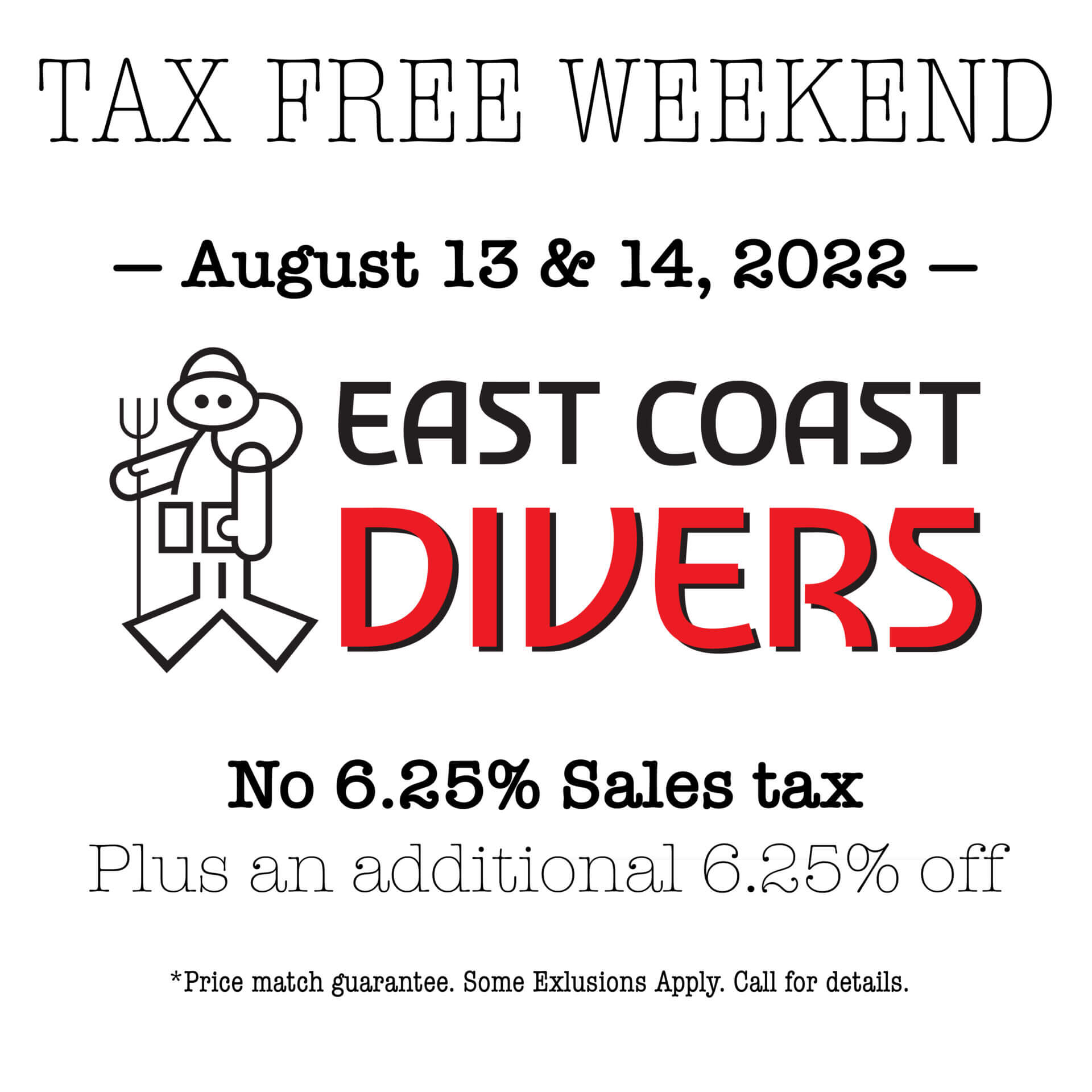 Tax Free Weekend Sale - aug 13 & 14 2022